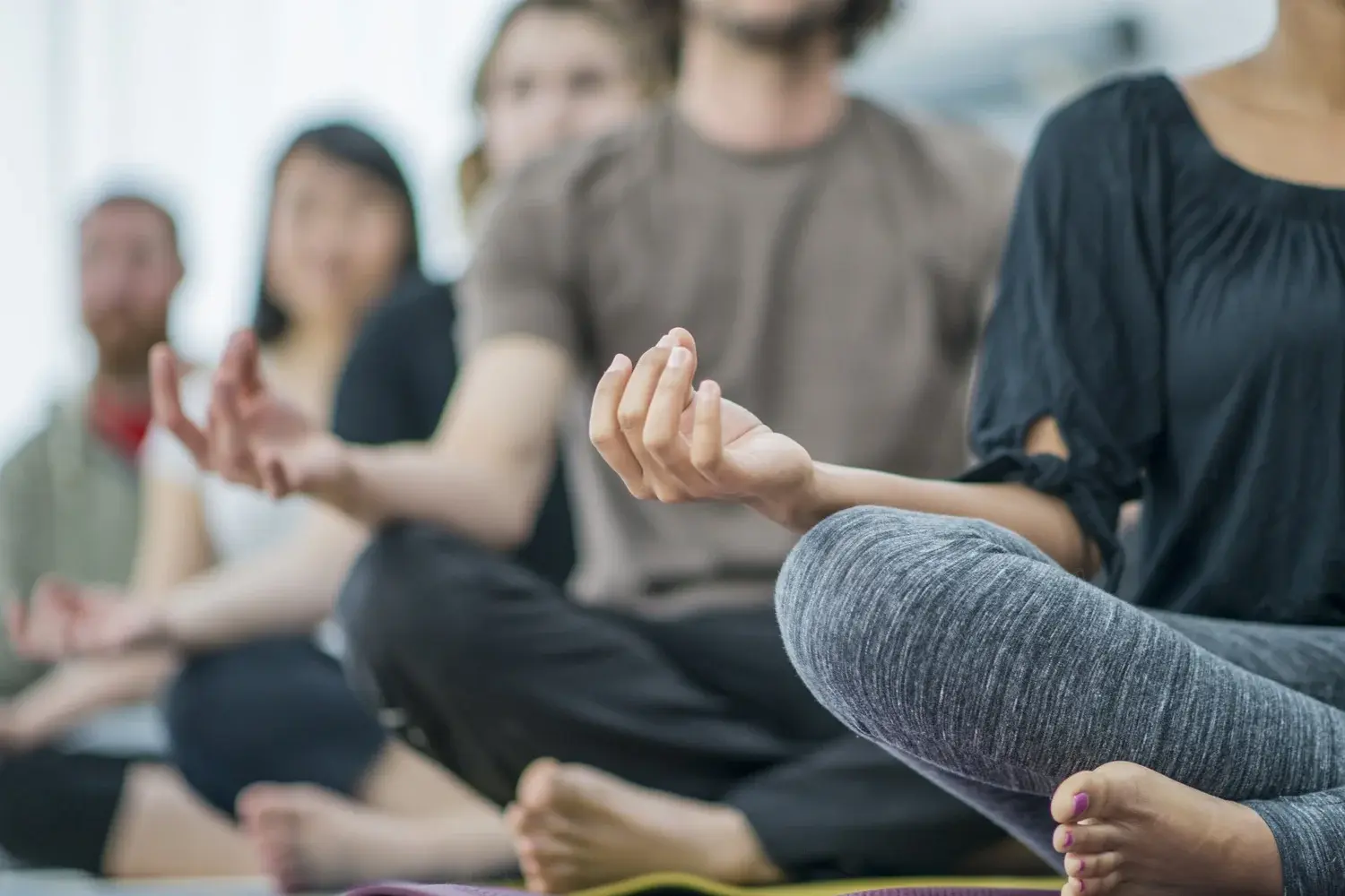 Group of people meditating together